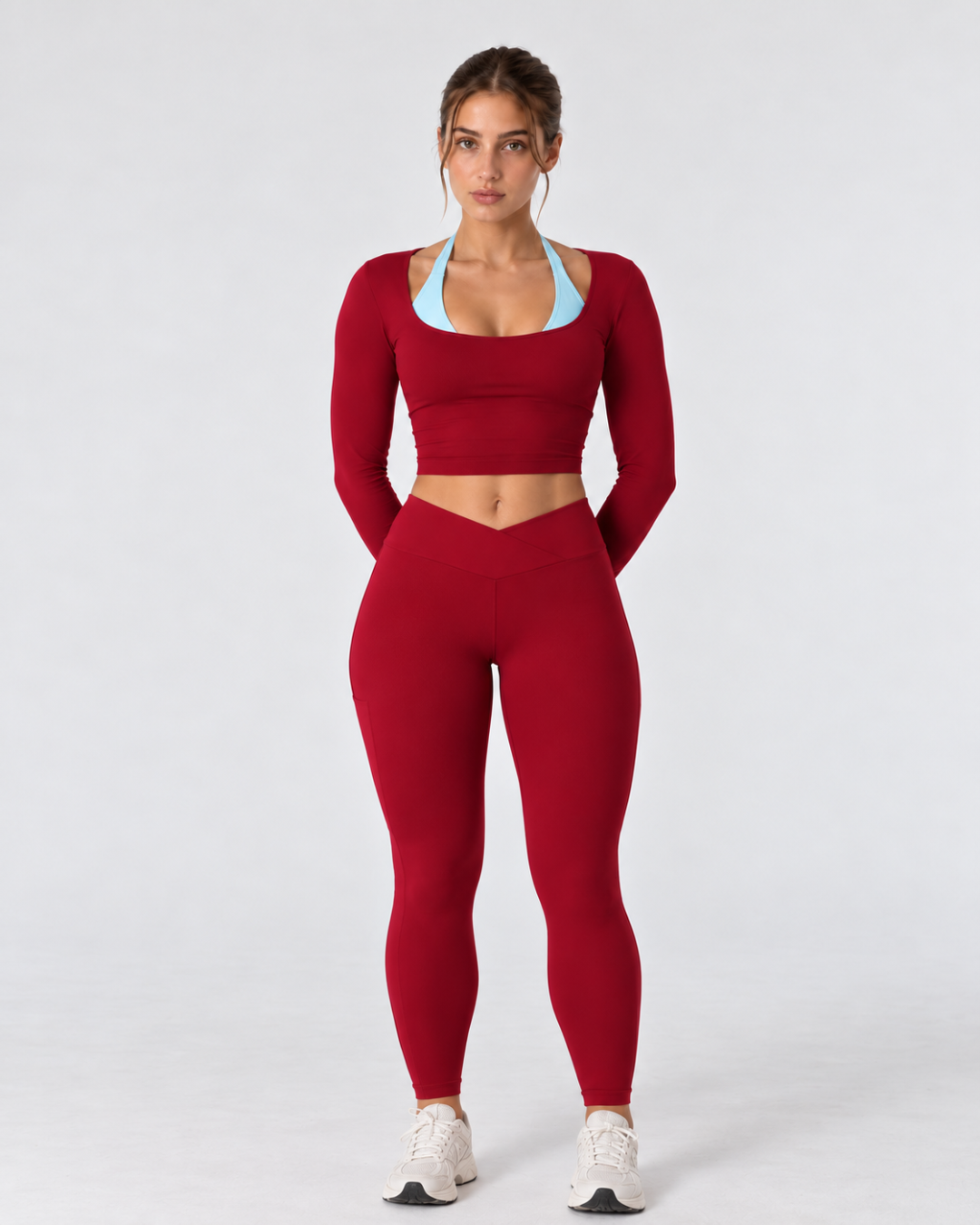WILLED Double Layer Long Sleeve Tee Red
