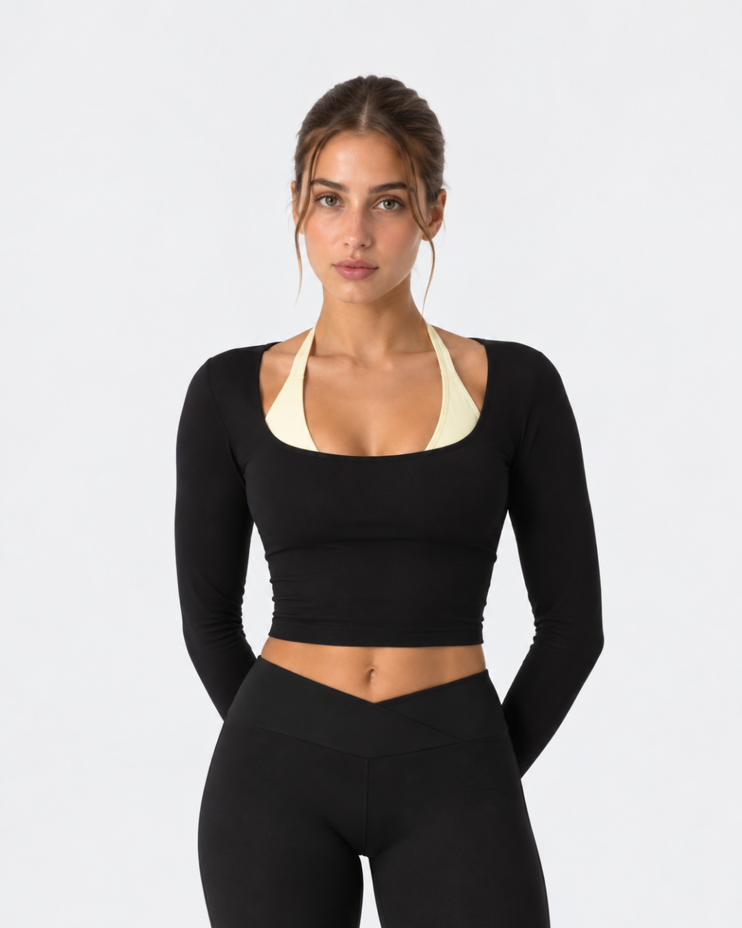 WILLED Double Layer Long Sleeve Tee Black
