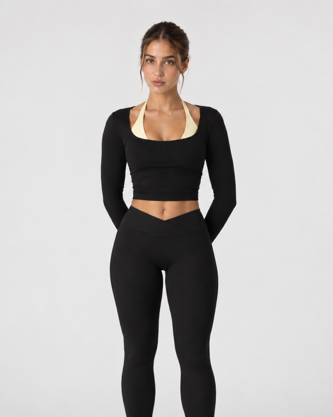 WILLED Double Layer Long Sleeve Tee Black