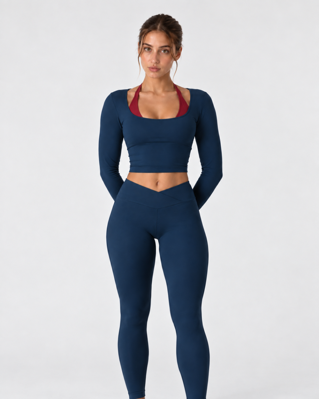 WILLED Double Layer Long Sleeve Tee Blue