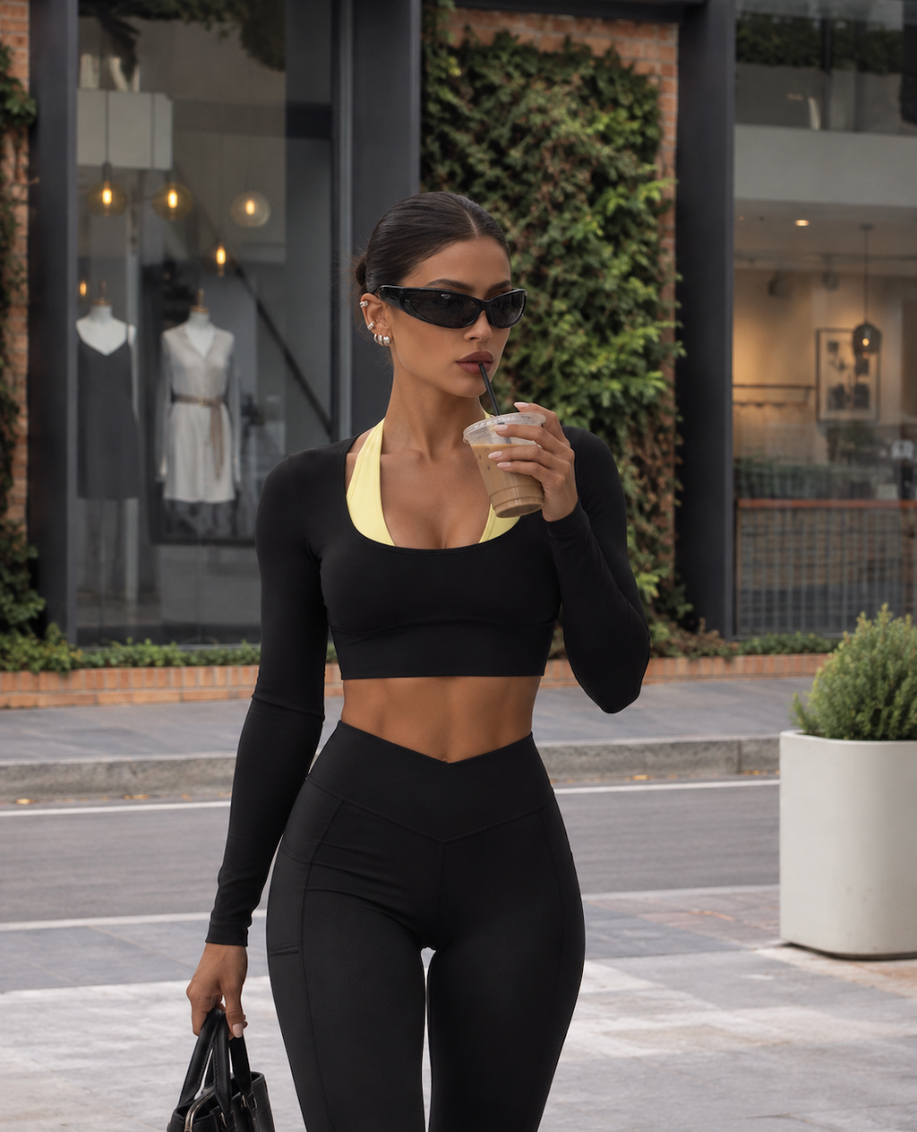 WILLED Double Layer Long Sleeve Tee Black