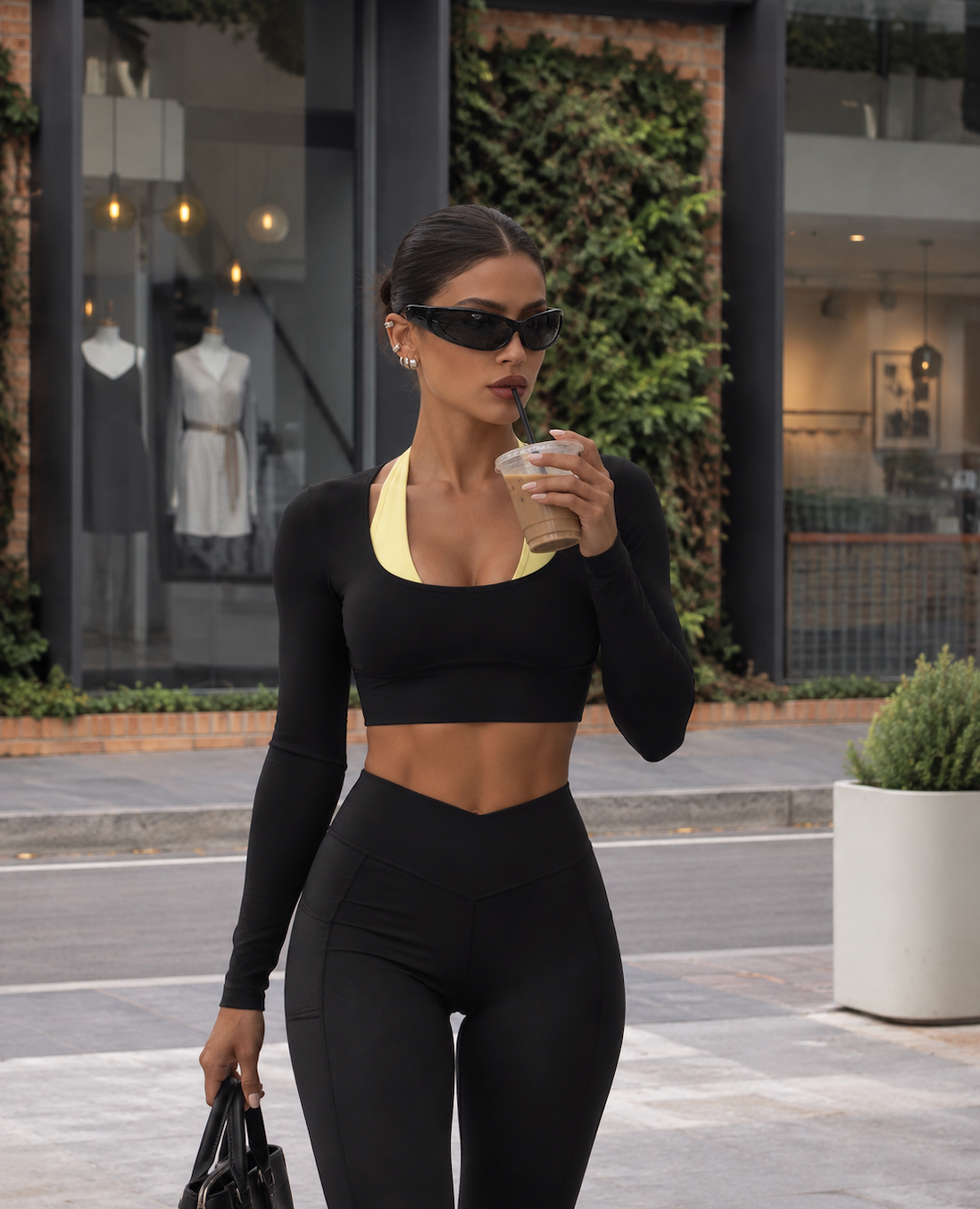 WILLED Double Layer Long Sleeve Tee Black